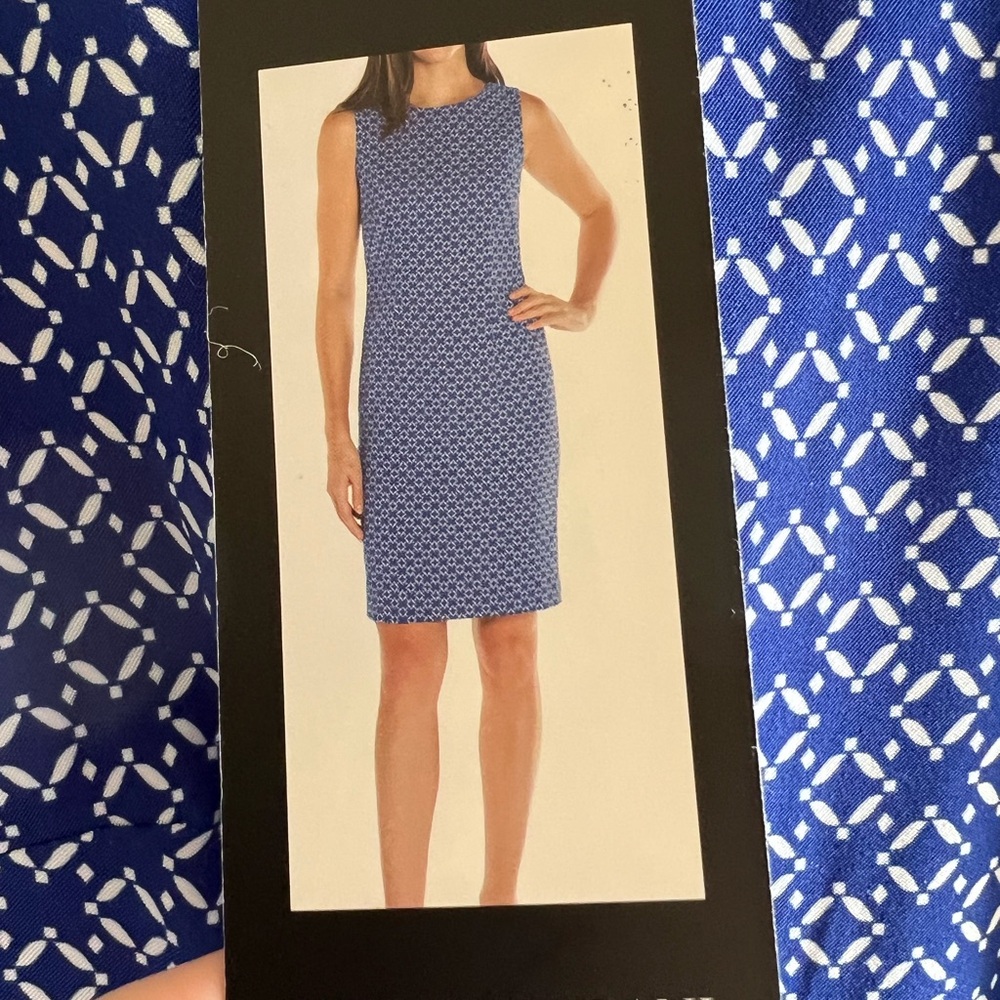 Mario Serrani Navy Patterned Midi Dress - Picture 4 of 4